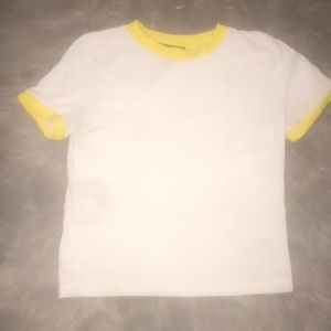 Yellow & White Ribbed Top